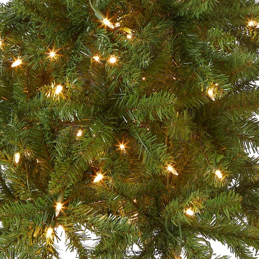 Trees | National Tree Company Artificial Pre-Lit Slim Christmas Tree Green Kingswood Fir White Lights Includes Stand 45 Feet F2L4F8